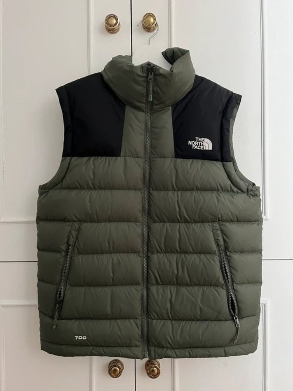 The North Face 700 Nuptse Puffer Vest Khaki Black Size S